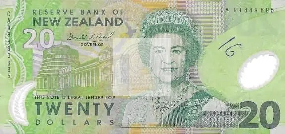 New Zealand $20 1994 P183 (Green Mountain), Used World Banknote - Cool Coins & Notes